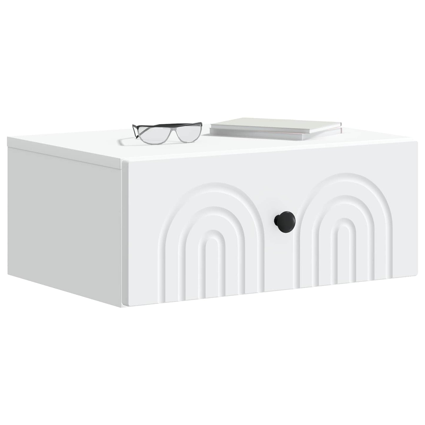 Mobiletto da notte a muro 2 pz Bianco 49 x 34,5 x 20 cm