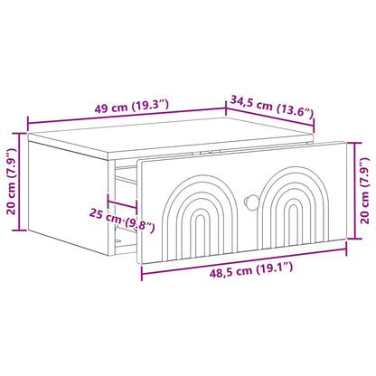 Mobiletto da notte a muro 2 pcs Bianco 49 x 34,5 x 20 cm | homemem39