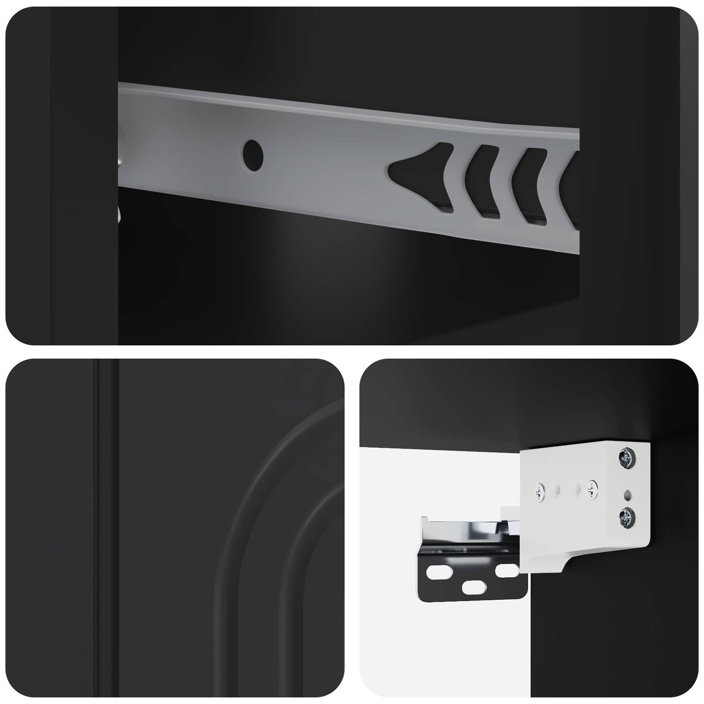 Mobiletto da notte a muro con cassetto Nero 49 x 34,5 x 20 cm
