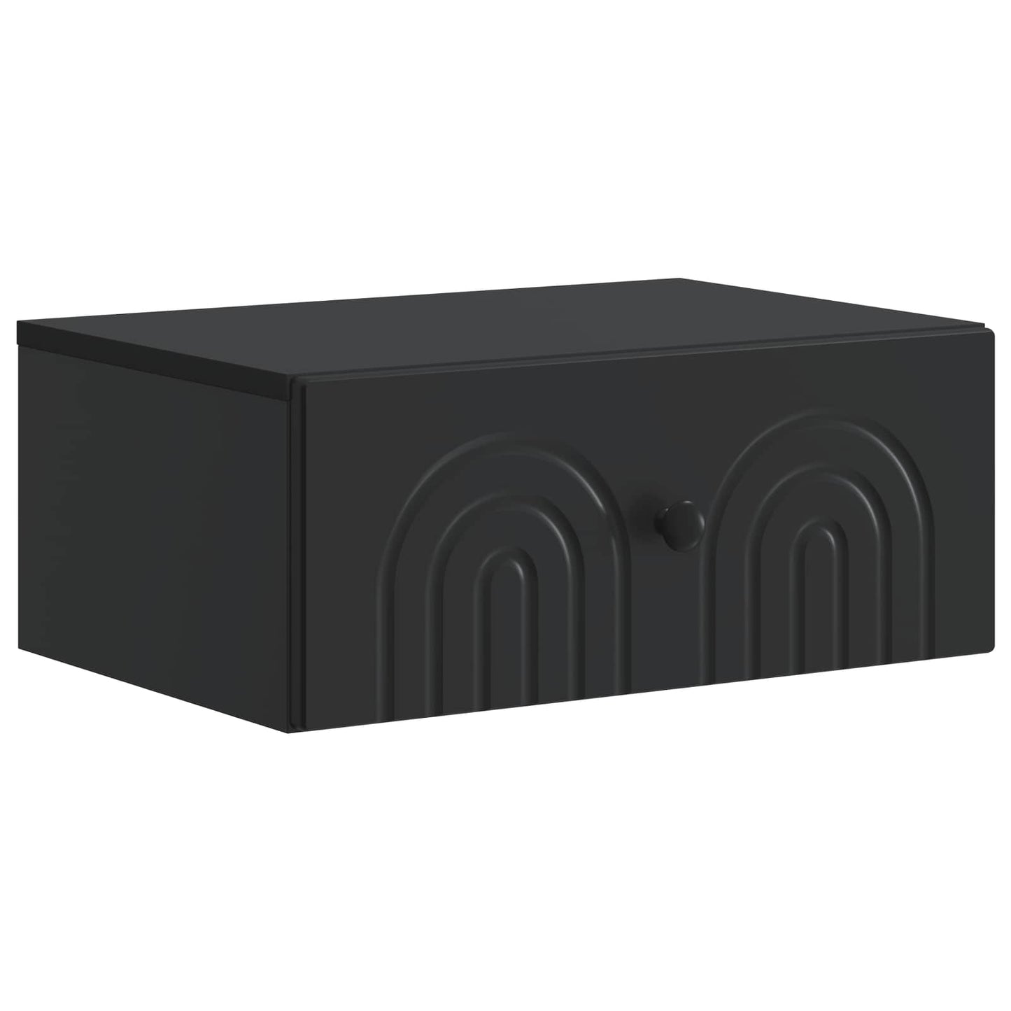 Mobiletto da notte a muro con cassetto Nero 49 x 34,5 x 20 cm
