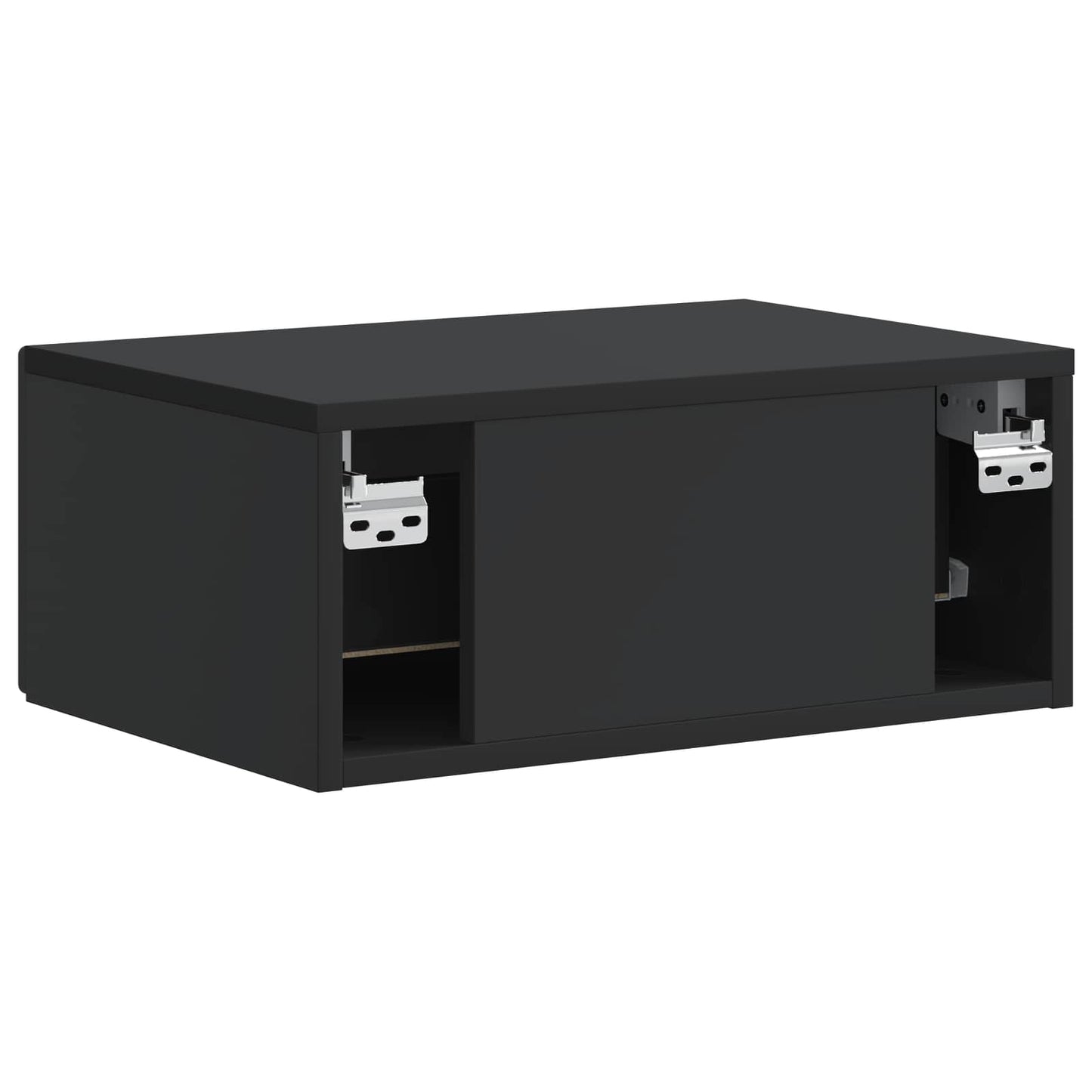 Mobiletto da notte a muro con cassetto Nero 49 x 34,5 x 20 cm