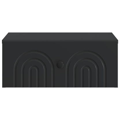 Mobiletto da notte a muro con cassetto Nero 49 x 34,5 x 20 cm