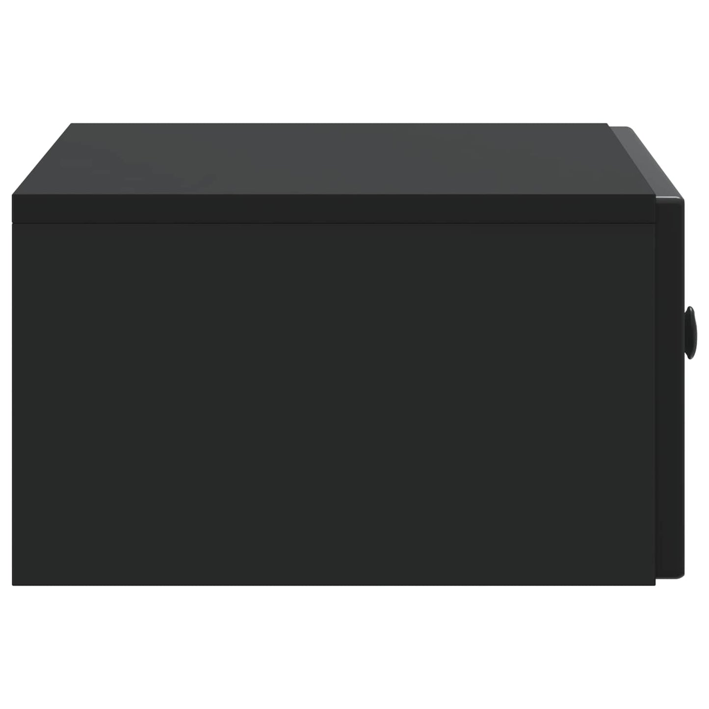 Mobiletto da notte a muro con cassetto Nero 49 x 34,5 x 20 cm