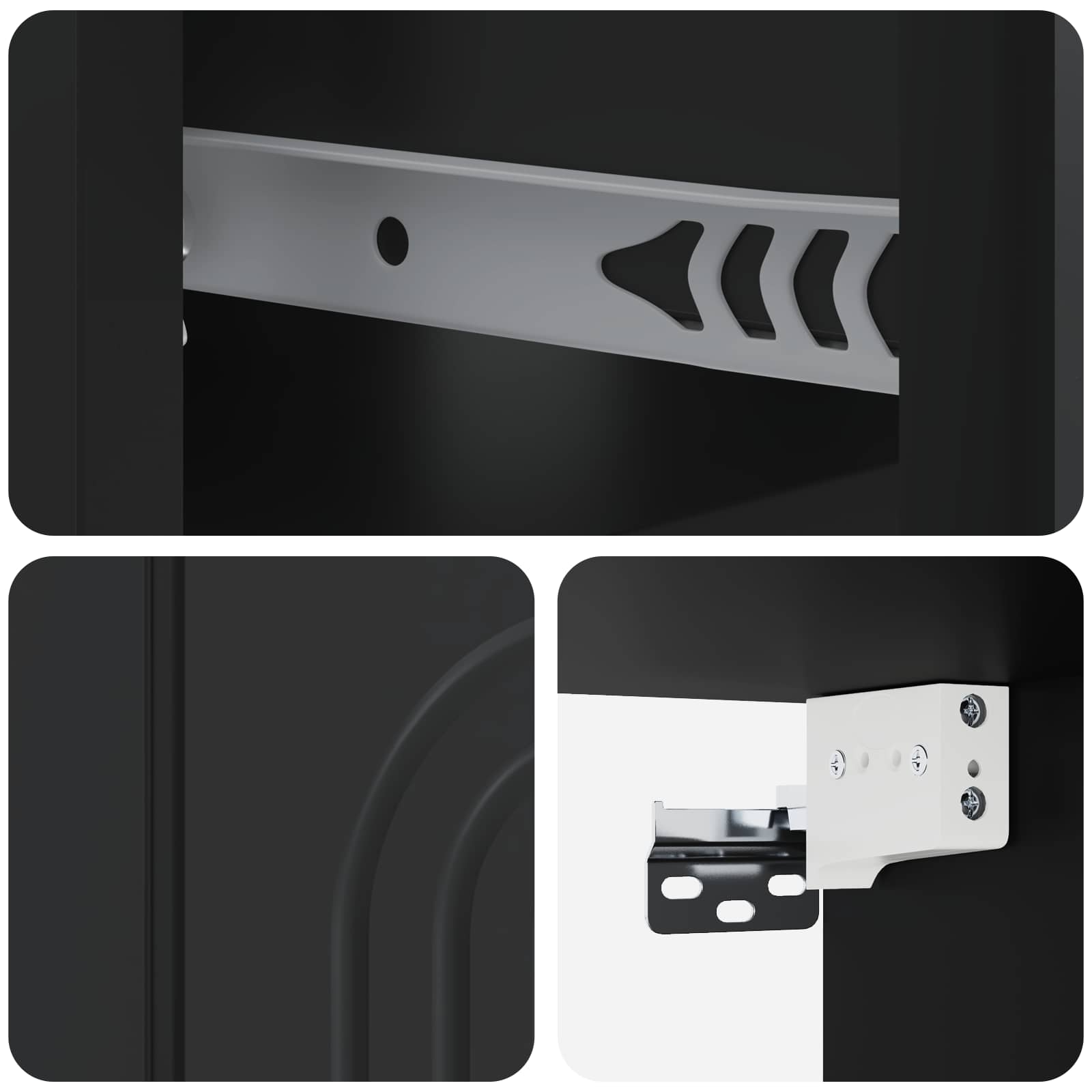 Mobiletto da notte a muro 2 pcs Nero 49 x 34,5 x 20 cm | homemem39