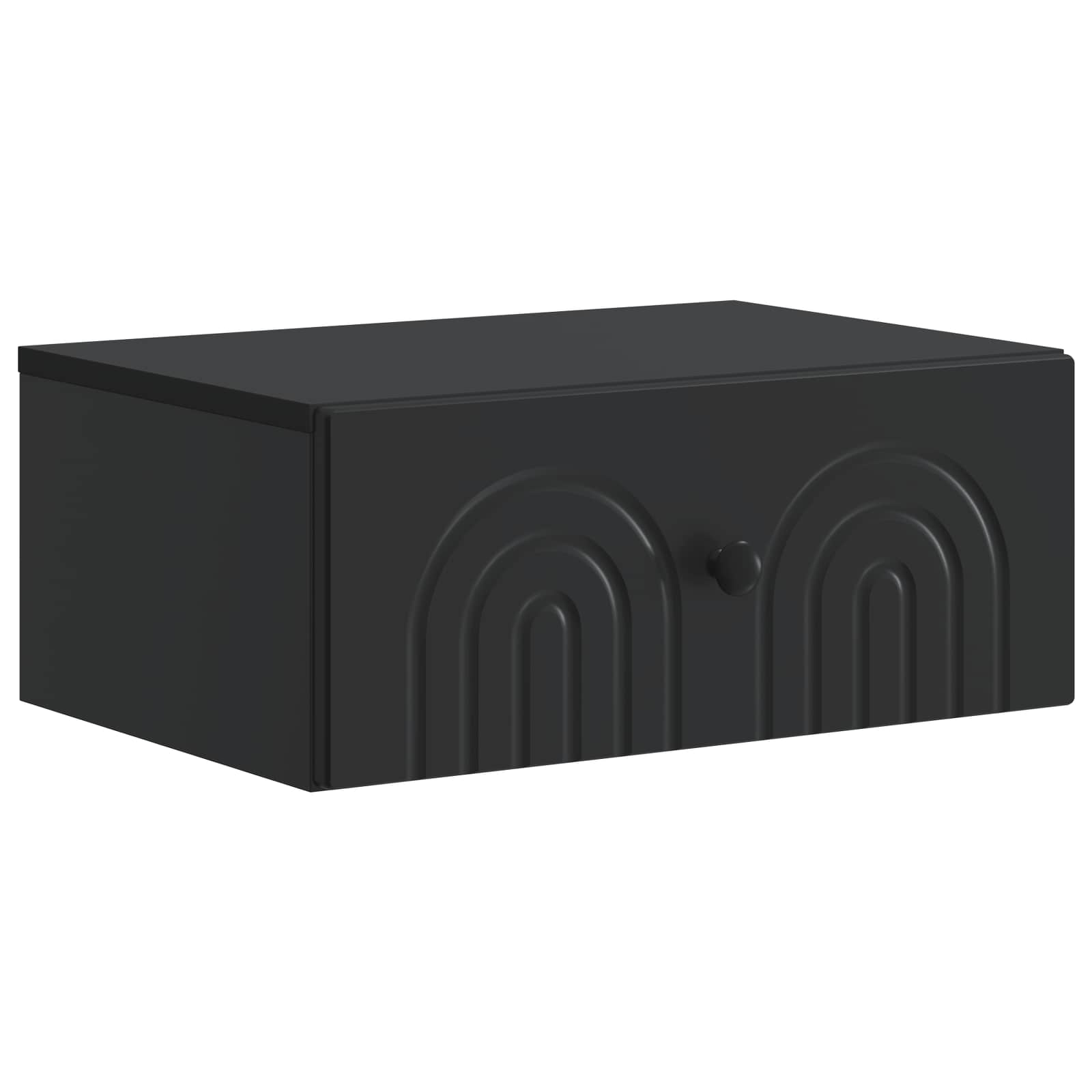 Mobiletto da notte a muro 2 pcs Nero 49 x 34,5 x 20 cm | homemem39