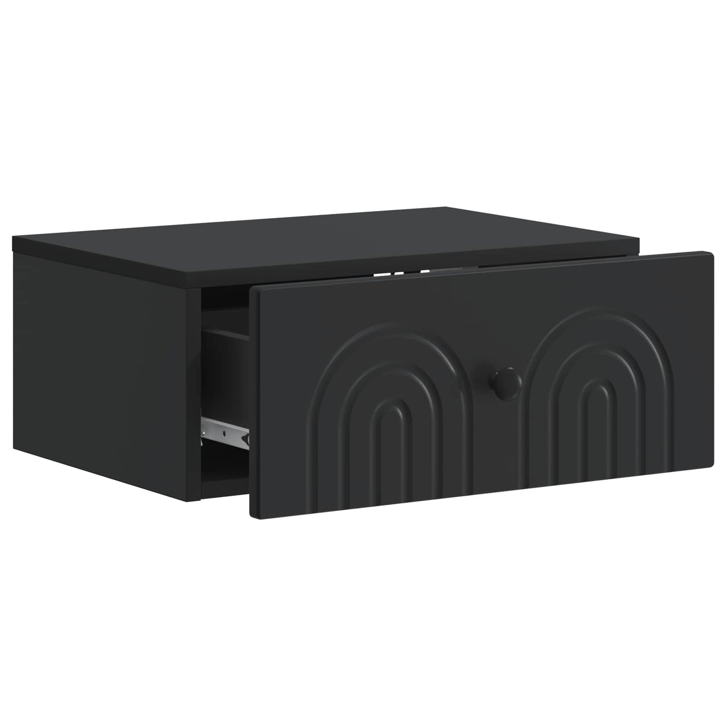 Mobiletto da notte a muro 2 pcs Nero 49 x 34,5 x 20 cm | homemem39
