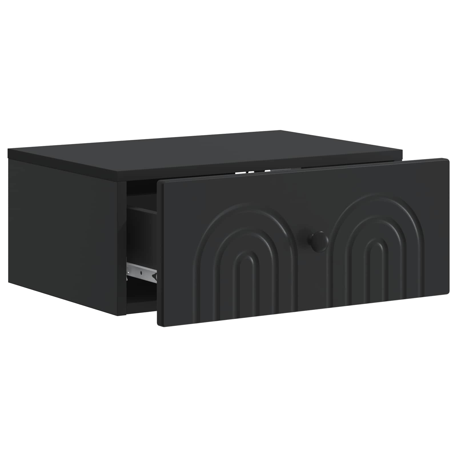 Mobiletto da notte a muro 2 pcs Nero 49 x 34,5 x 20 cm | homemem39