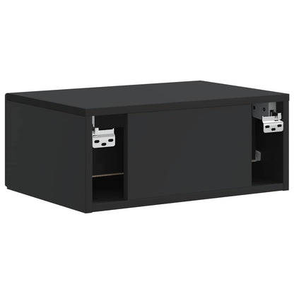 Mobiletto da notte a muro 2 pcs Nero 49 x 34,5 x 20 cm | homemem39