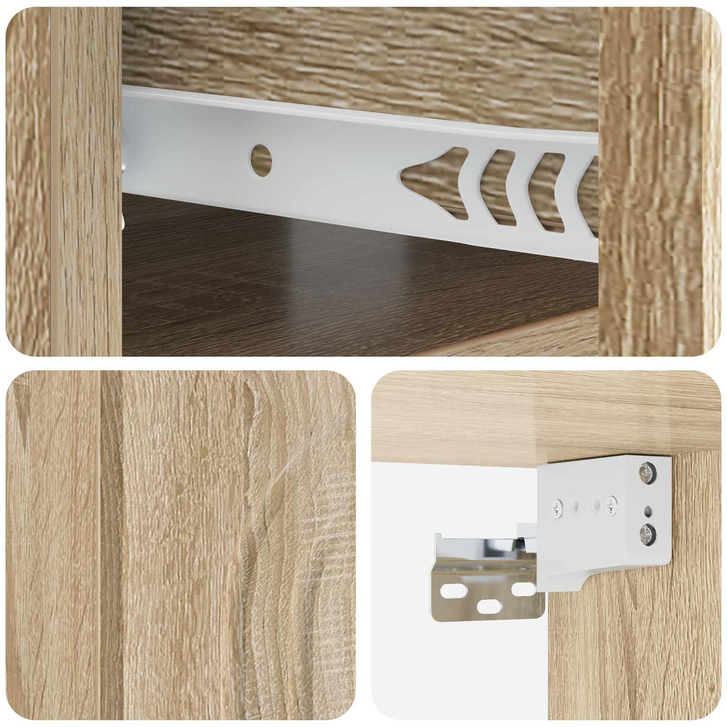 Mobiletto da notte a muro 2 pcs Rovere Sonoma 49 x 34,5 x 20 cm | homemem39