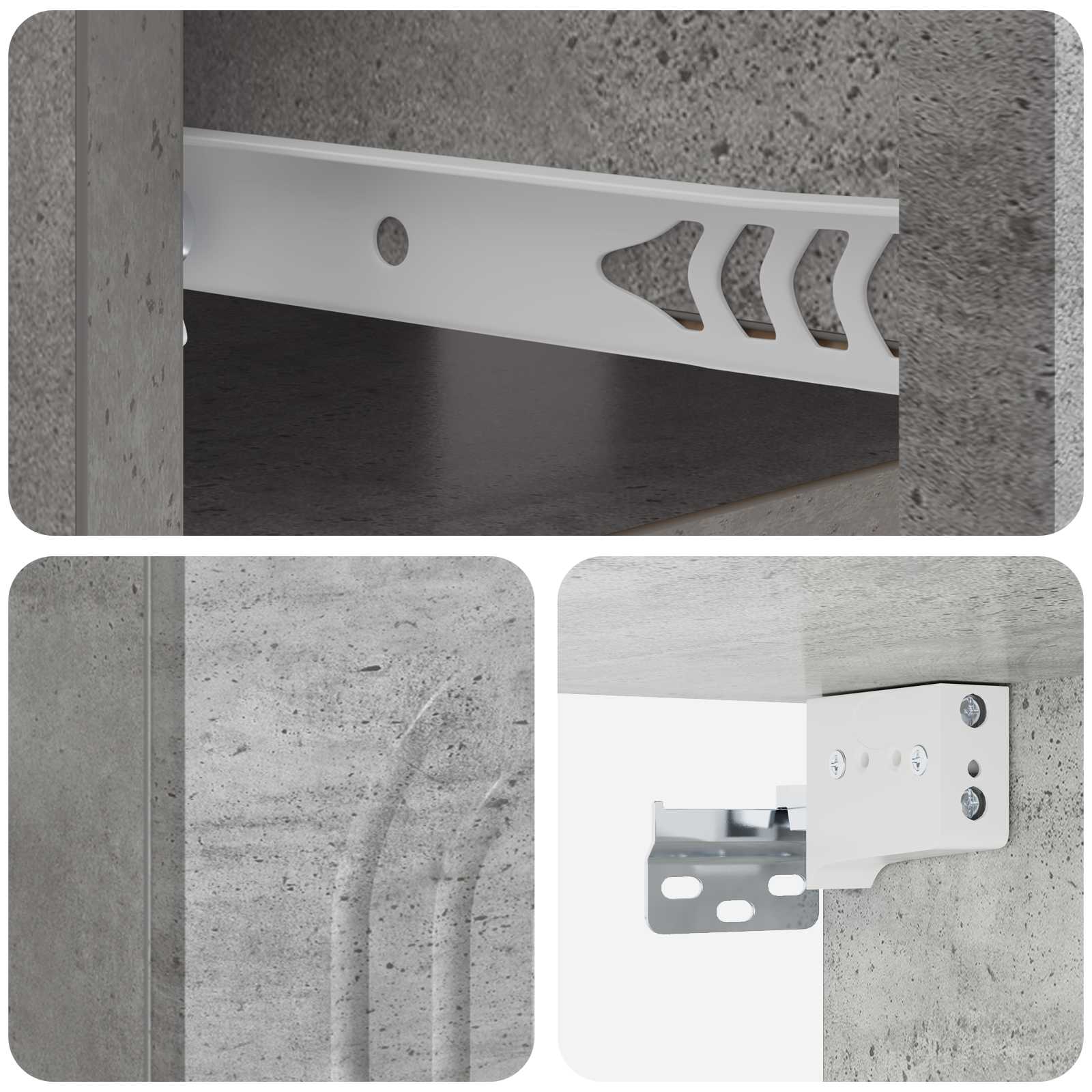 Mobiletto da notte a muro Grigio Cemento 49 x 34,5 x 20 cm | homemem39