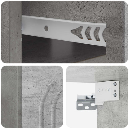 Mobiletto da notte a muro 2 pz Grigio Cemento 49 x 34,5 x 20 cm