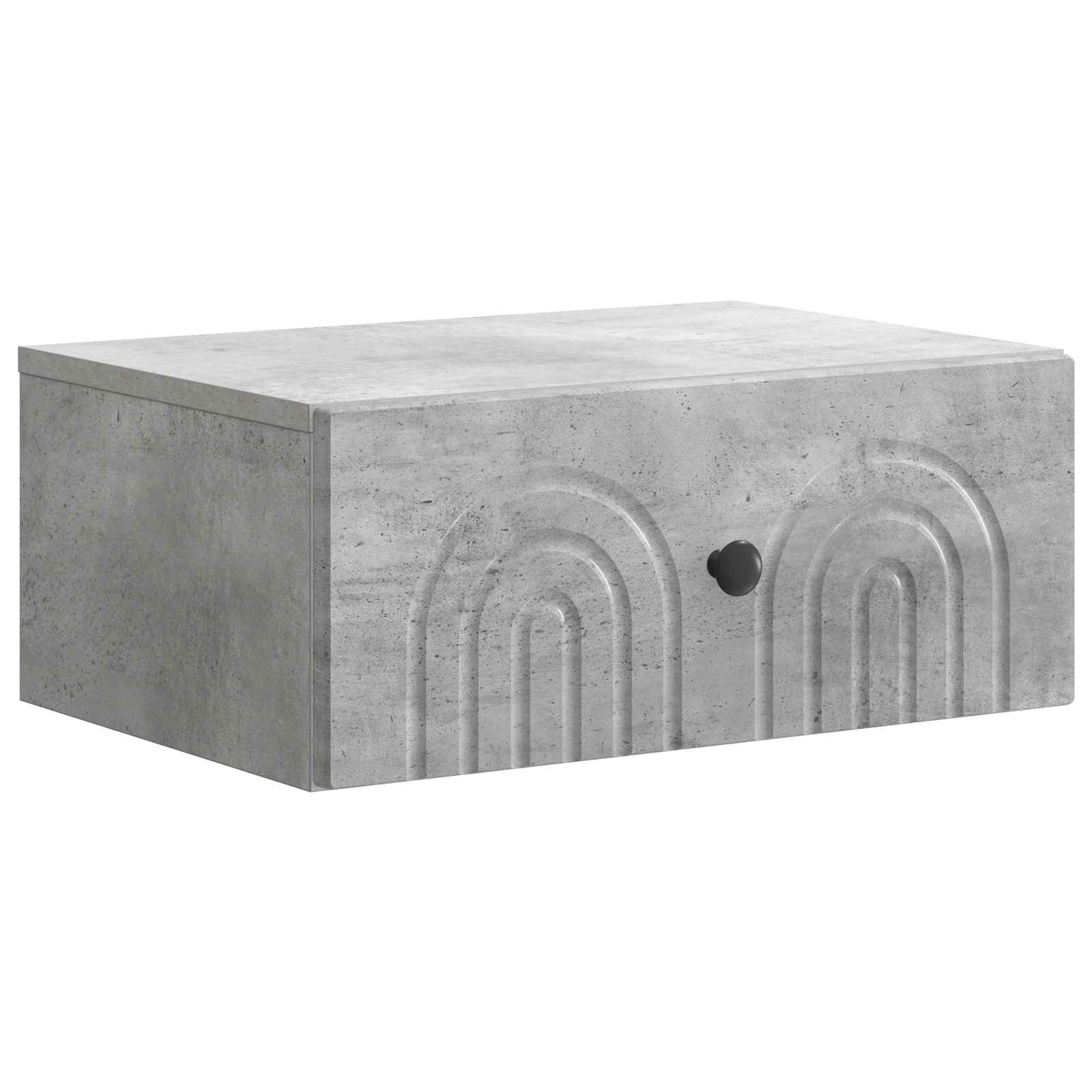 Mobiletto da notte a muro con cassetto 2 pcs Grigio Cemento | homemem39