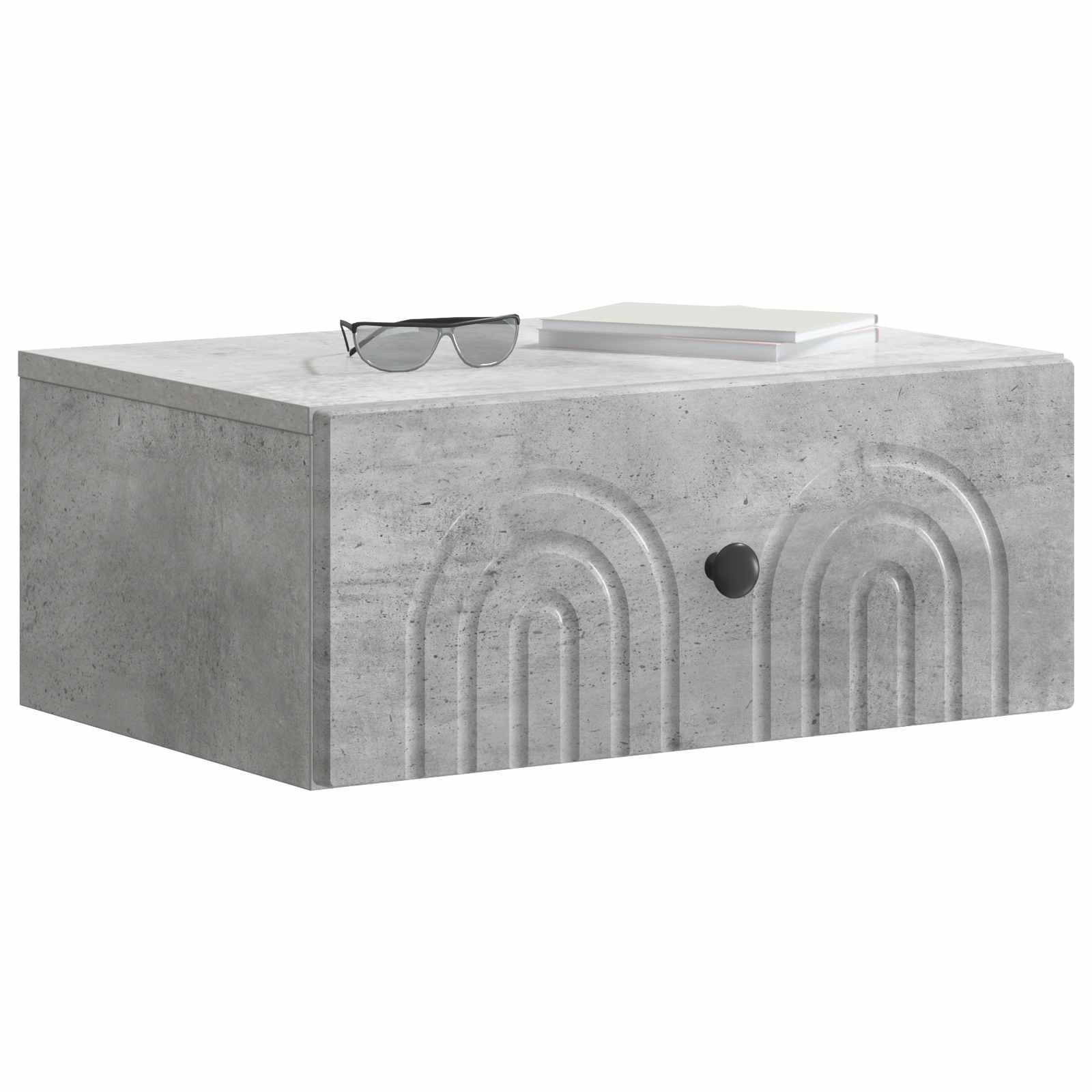 Mobiletto da notte a muro con cassetto 2 pcs Grigio Cemento | homemem39