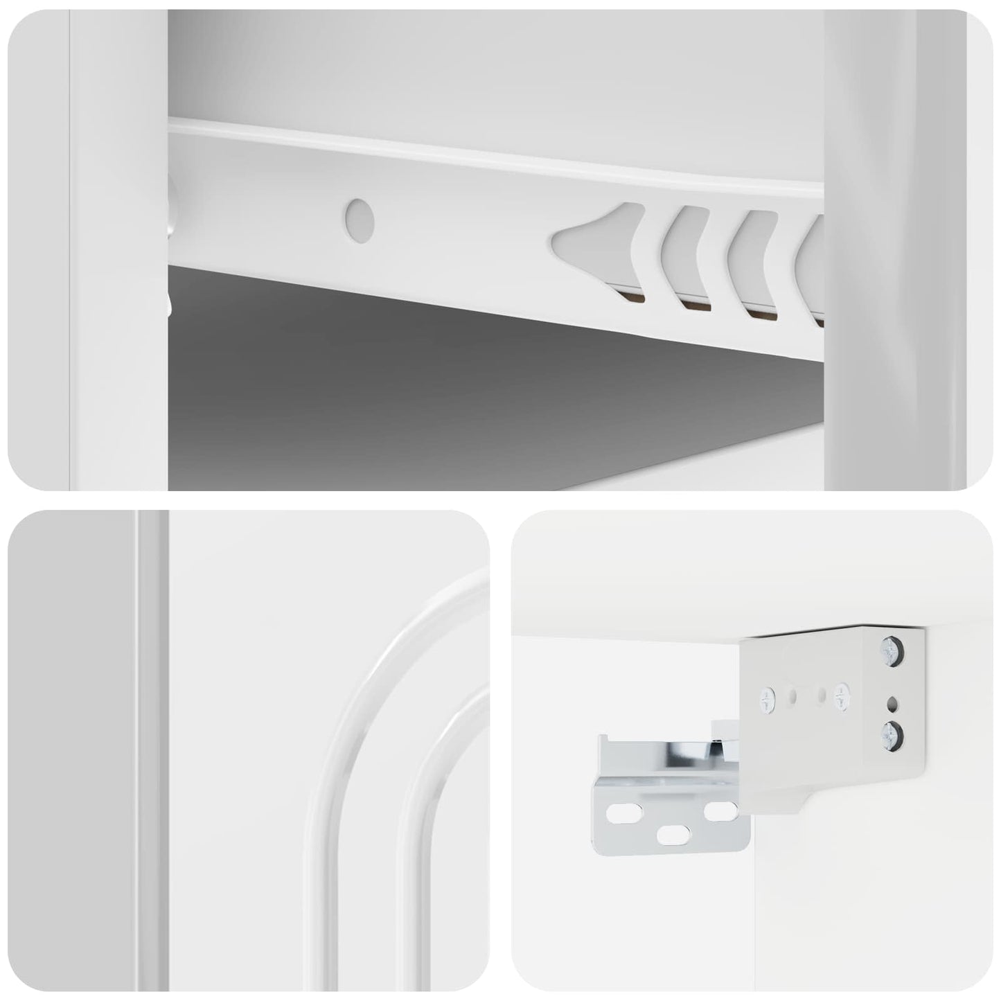 Mobiletto da notte a muro Bianco Lucido 49 x 34,5 x 20 cm | homemem39
