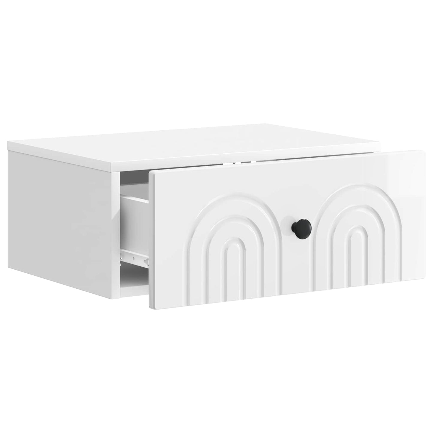 Mobiletto da notte a muro Bianco Lucido 49 x 34,5 x 20 cm | homemem39