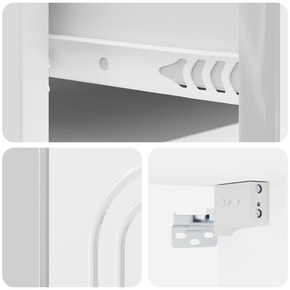 Mobiletto da notte a muro 2 pcs Bianco Lucido 49 x 34,5 x 20 cm | homemem39