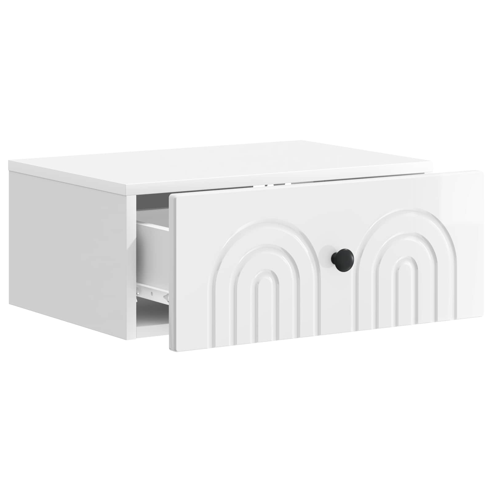 Mobiletto da notte a muro 2 pcs Bianco Lucido 49 x 34,5 x 20 cm | homemem39