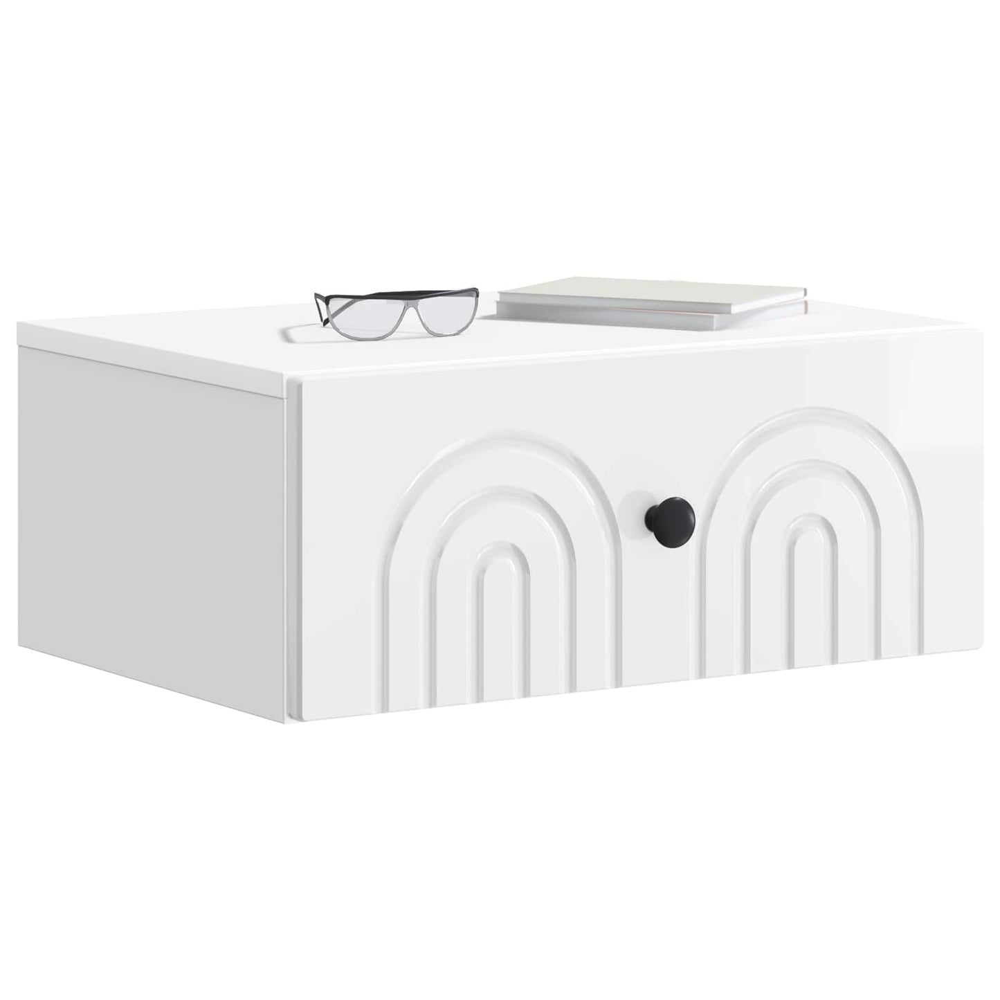 Mobiletto da notte a muro 2 pcs Bianco Lucido 49 x 34,5 x 20 cm | homemem39