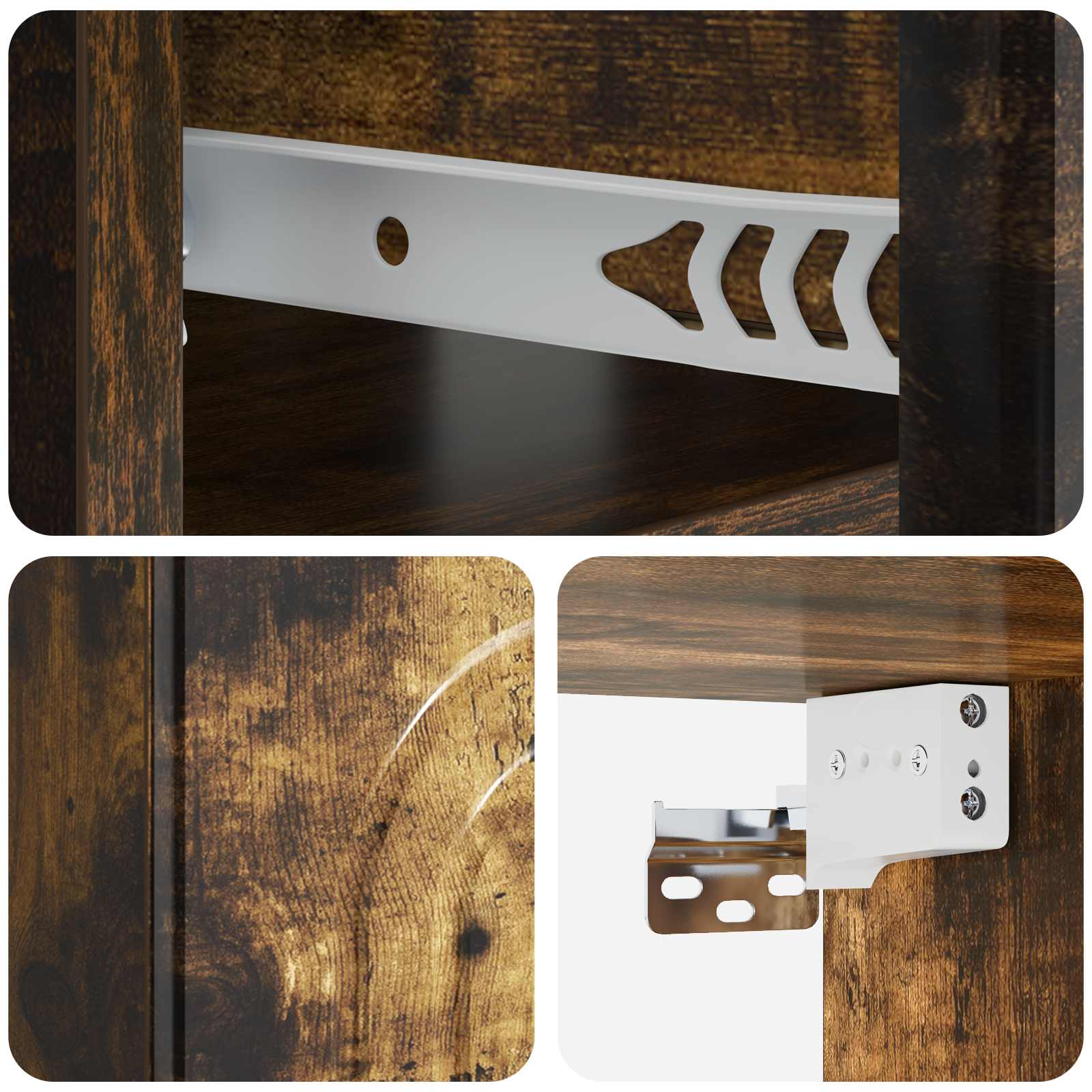 Mobiletto da notte a muro Rovere Fumo 49 x 34,5 x 20 cm | homemem39