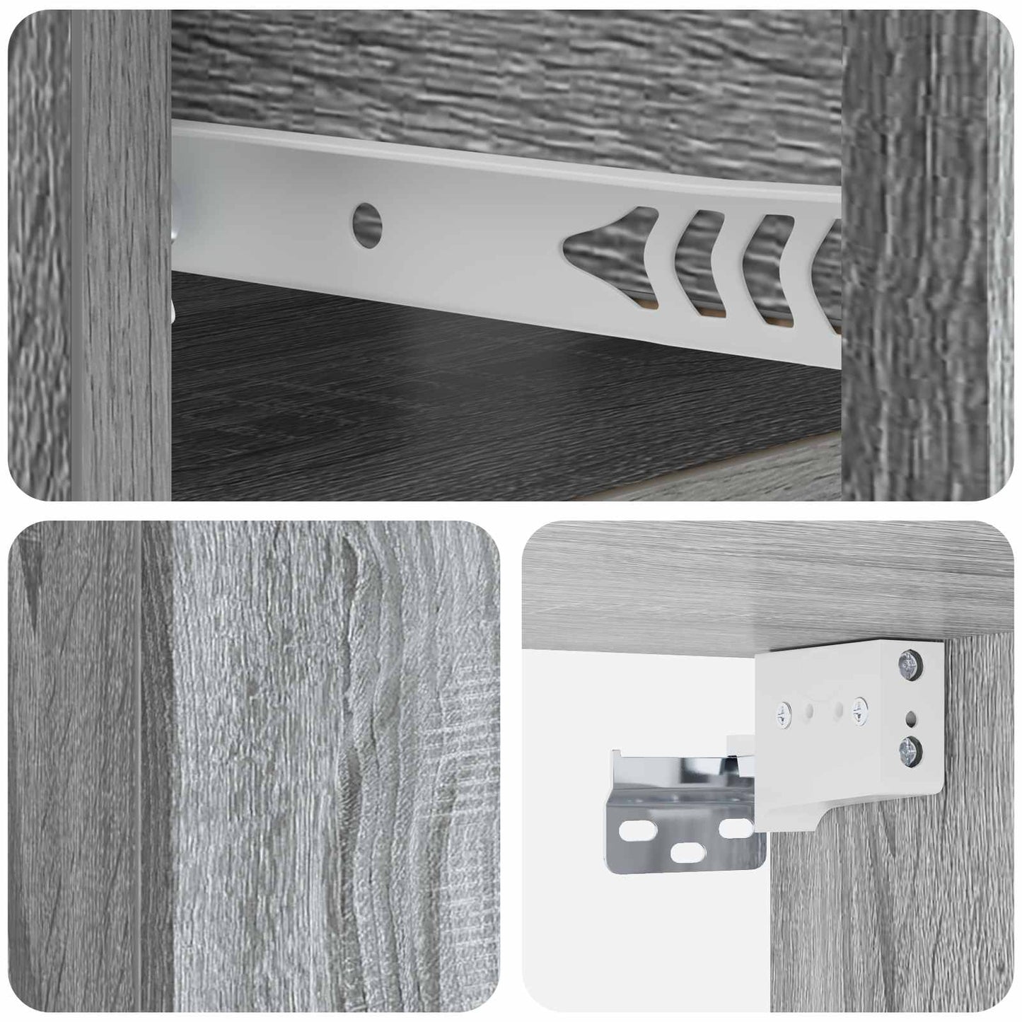 Mobiletto da notte a muro 2 pcs Grigio Sonoma 49 x 34,5 x 20 cm | homemem39