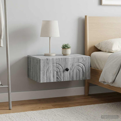 Mobiletto da notte a muro 2 pz Grigio Sonoma 49 x 34,5 x 20 cm