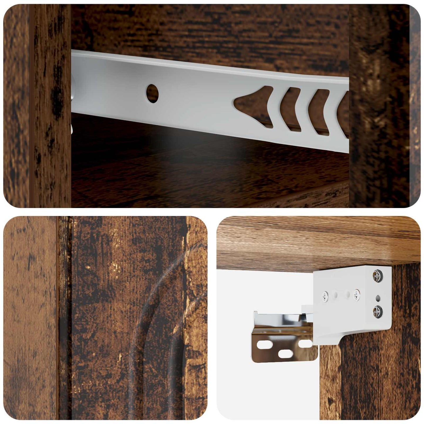 Mobiletto da notte a muro Legno antico 49 x 34,5 x 20 cm | homemem39