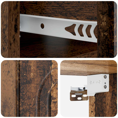 Mobiletto da notte a muro 2 pcs Legno antico 49 x 34,5 x 20 cm | homemem39