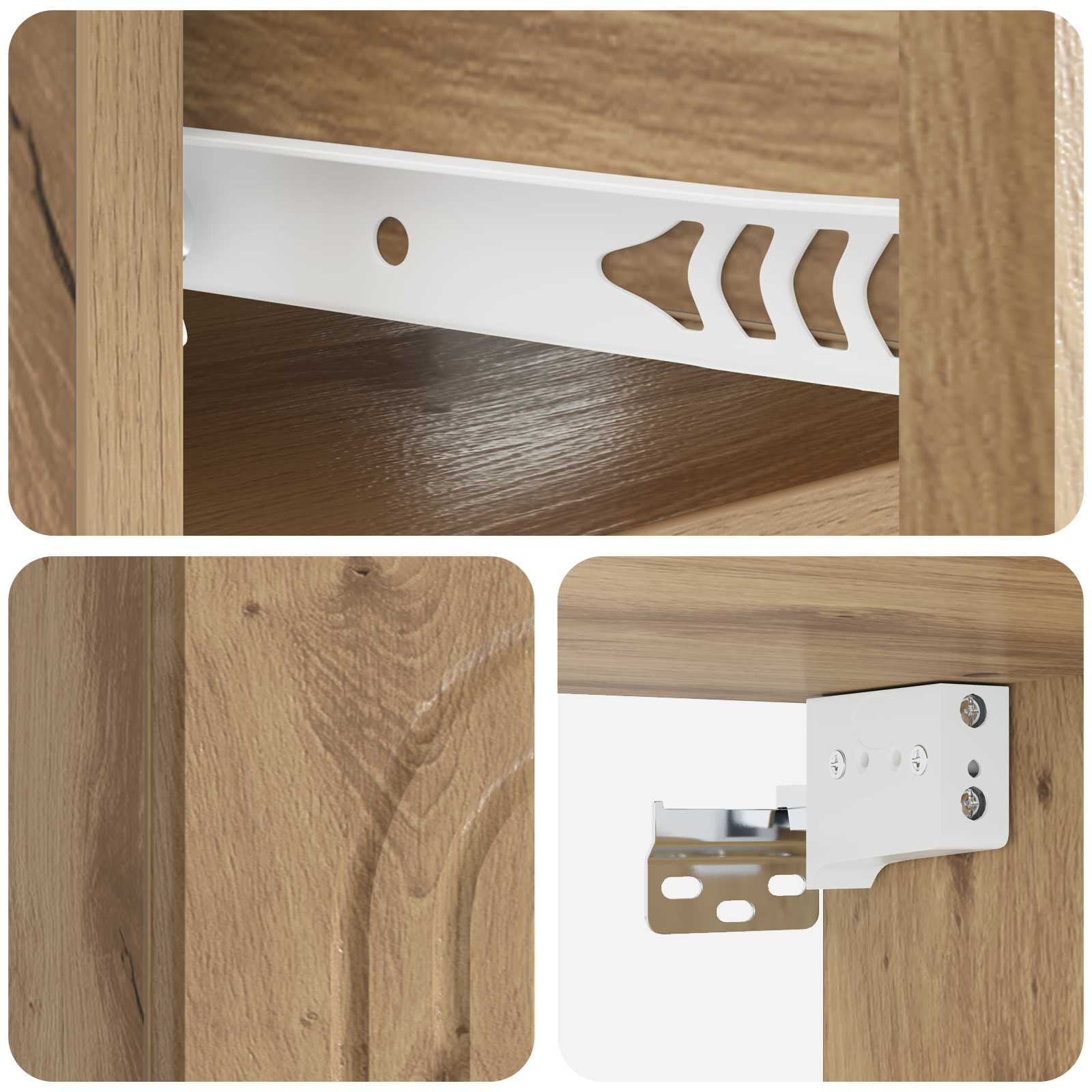 Mobiletto da notte a muro con cassetto 2 pcs Rovere Artigianale | homemem39
