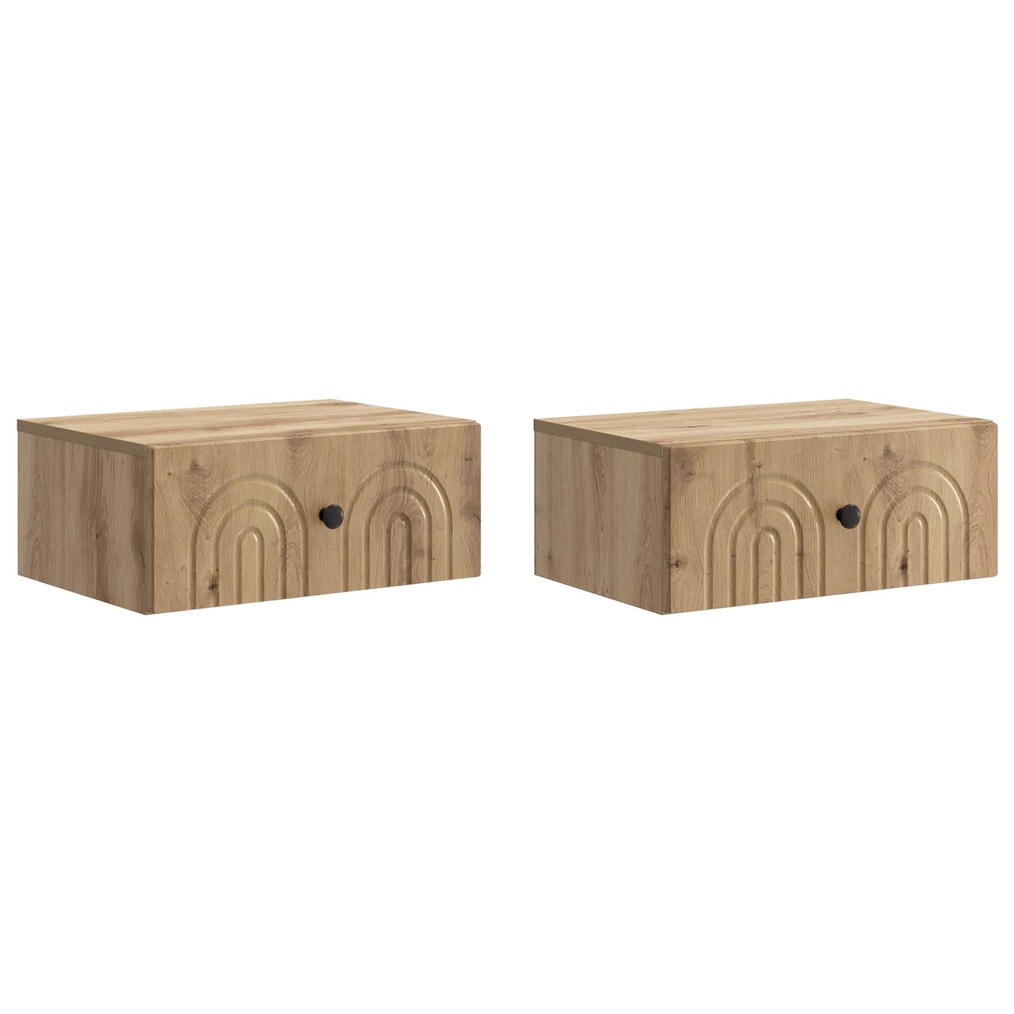 Mobiletto da notte a muro 2 pz Rovere Artigianale