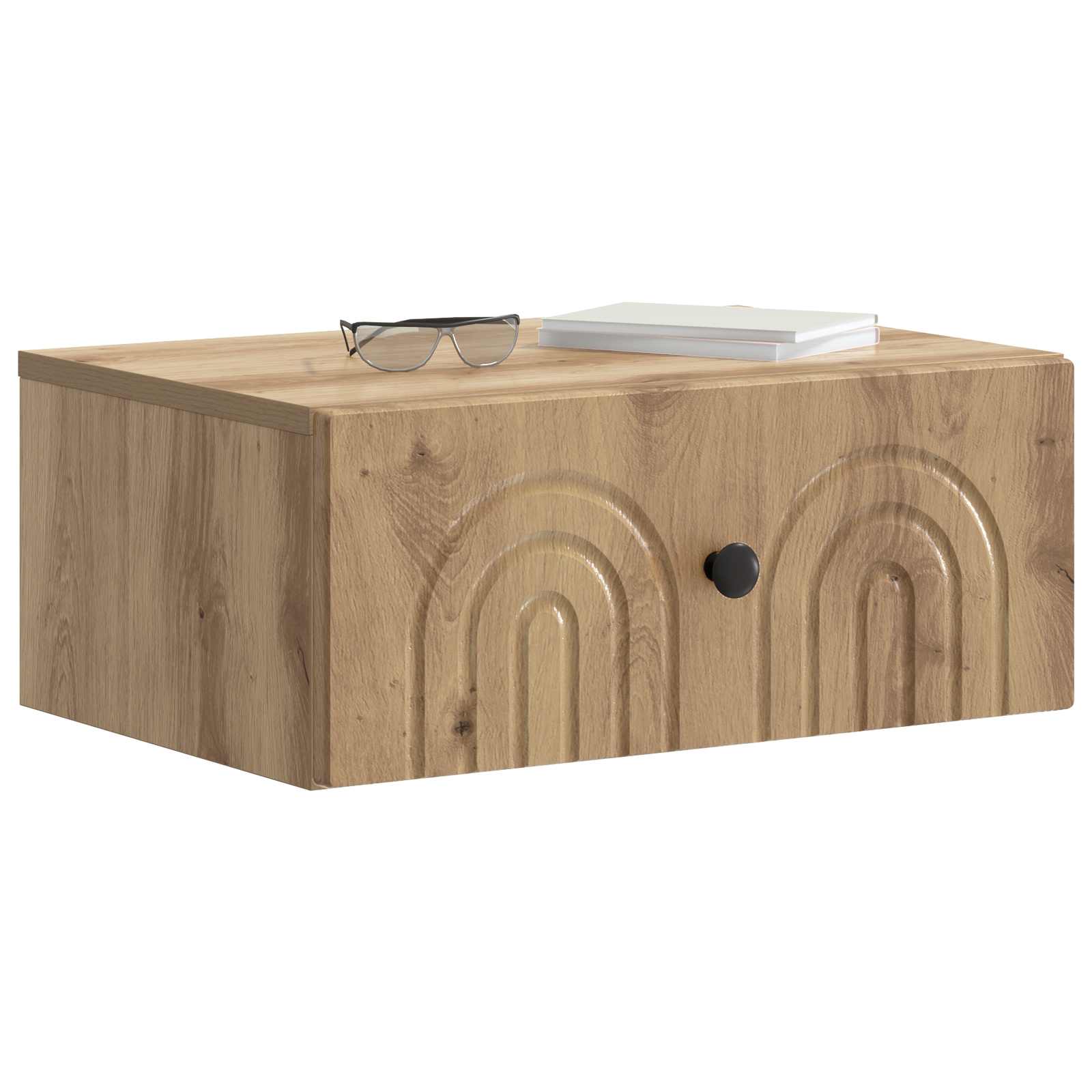 Mobiletto da notte a muro con cassetto 2 pcs Rovere Artigianale | homemem39