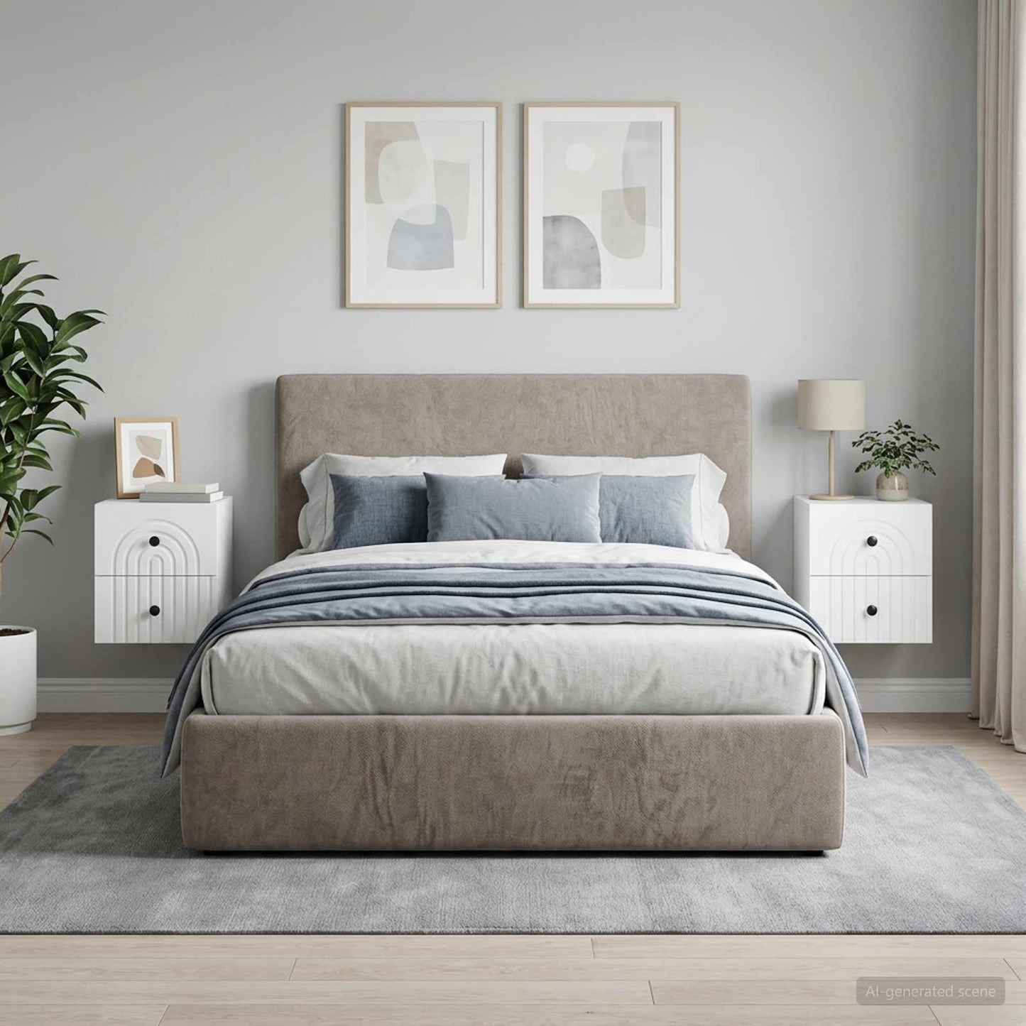 Mobiletto da notte a muro 2 pz Bianco 33 x 34,5 x 40 cm