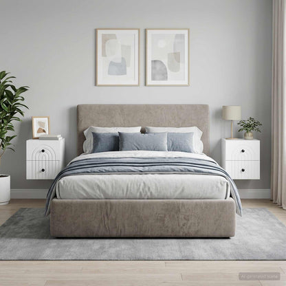 Mobiletto da notte a muro 2 pz Bianco 33 x 34,5 x 40 cm
