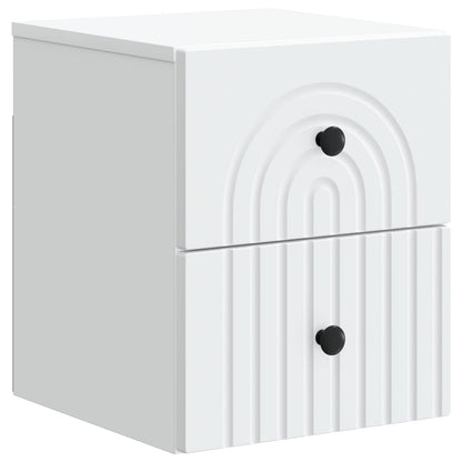 Mobiletto da notte a muro 2 pz Bianco 33 x 34,5 x 40 cm