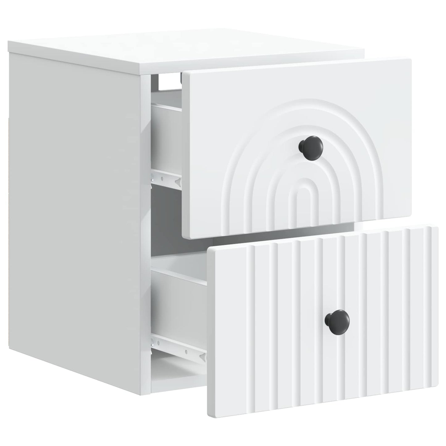 Mobiletto da notte a muro 2 pz Bianco 33 x 34,5 x 40 cm