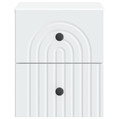 Mobiletto da notte a muro 2 pcs Bianco 33 x 34,5 x 40 cm