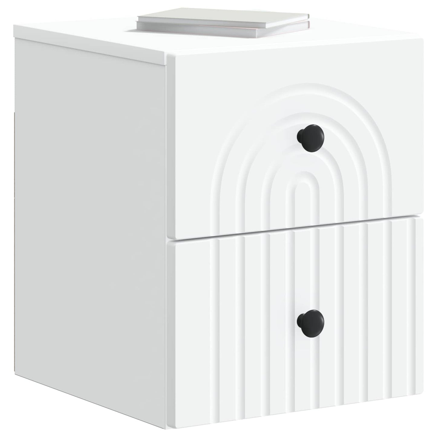 Mobiletto da notte a muro 2 pz Bianco 33 x 34,5 x 40 cm