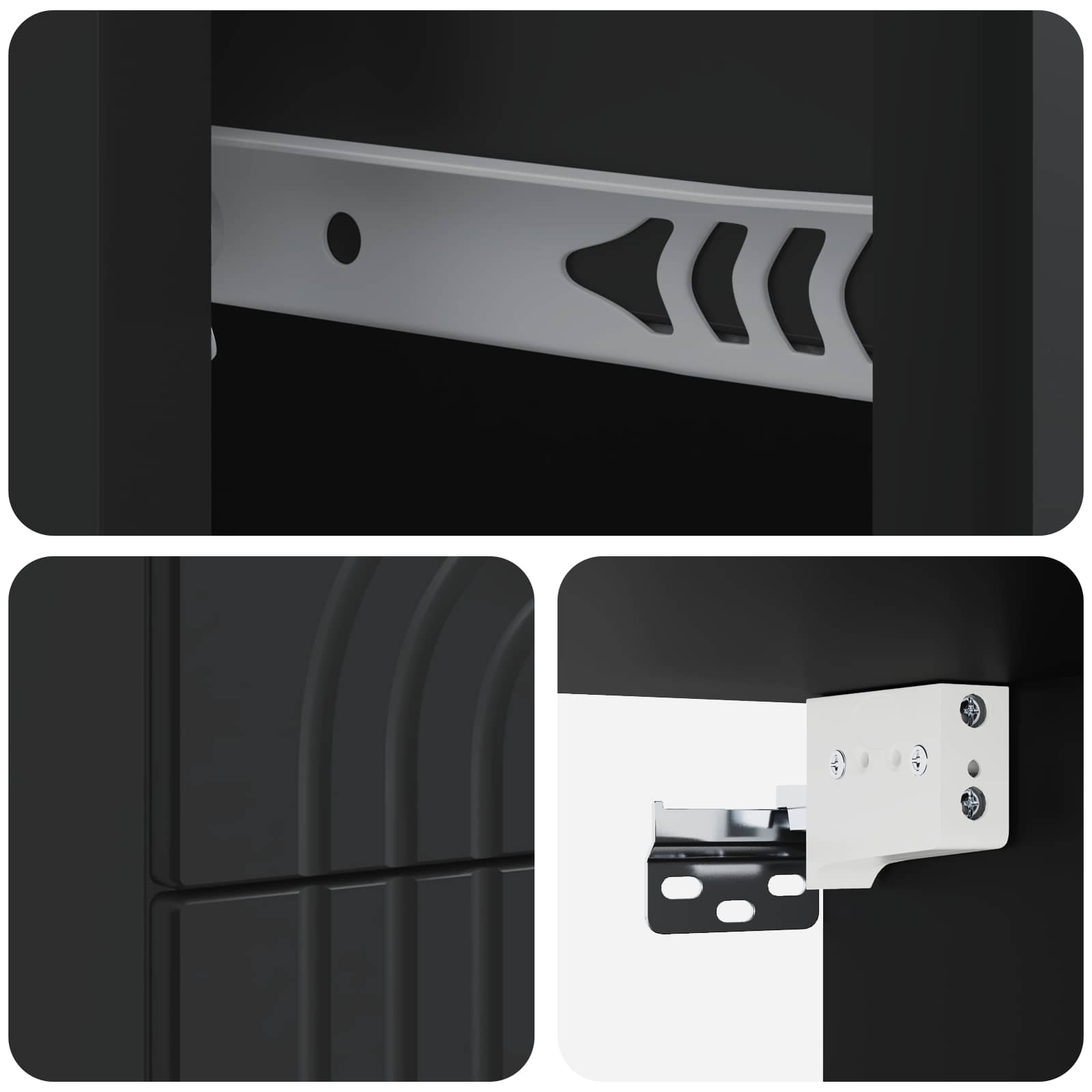 Mobiletto da notte a muro con cassetto Nero 33 x 34,5 x 40 cm | homemem39