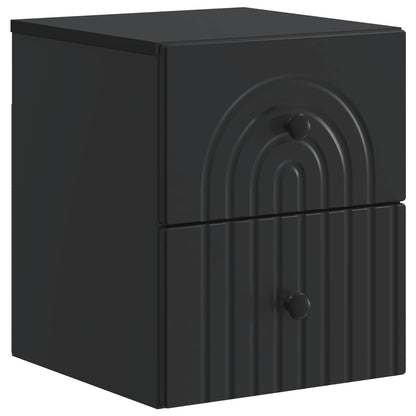 Mobiletto da notte a muro con cassetto Nero 33 x 34,5 x 40 cm | homemem39