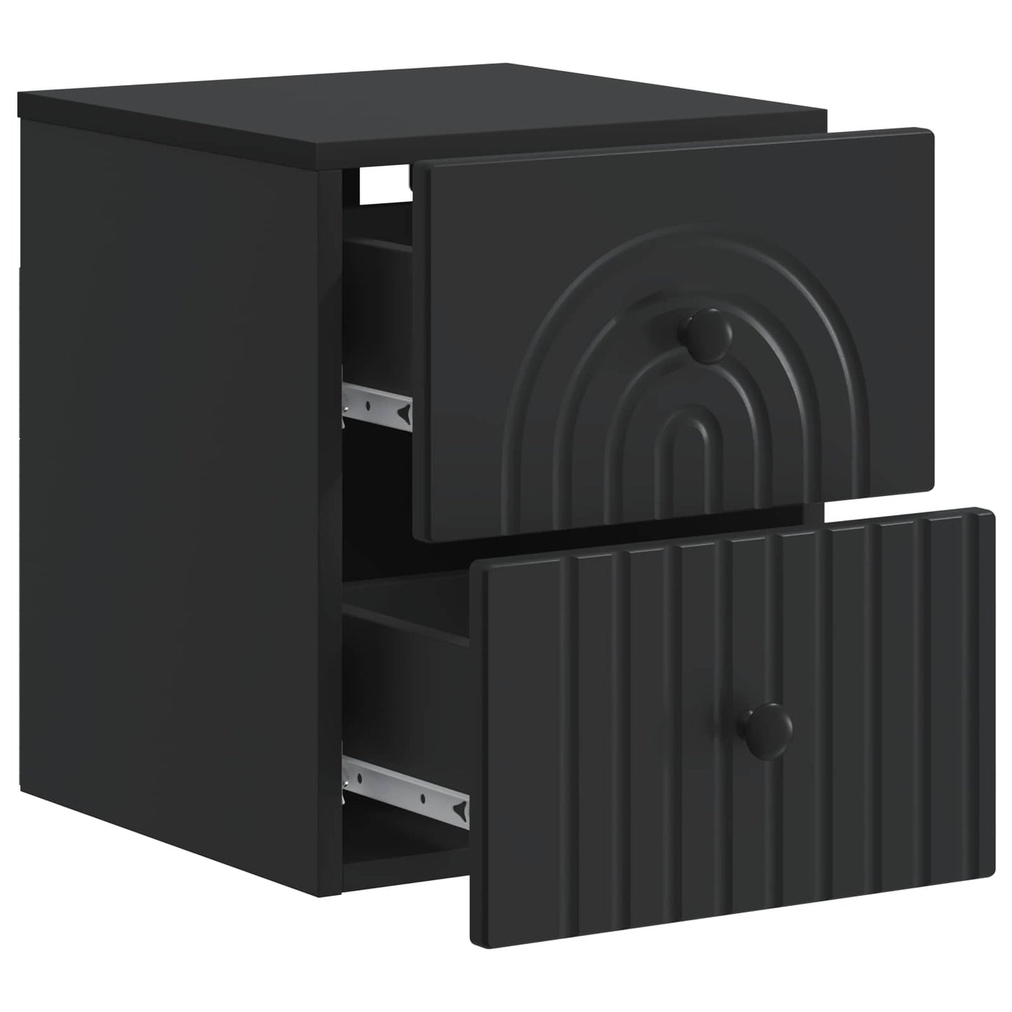 Mobiletto da notte a muro con cassetto Nero 33 x 34,5 x 40 cm | homemem39