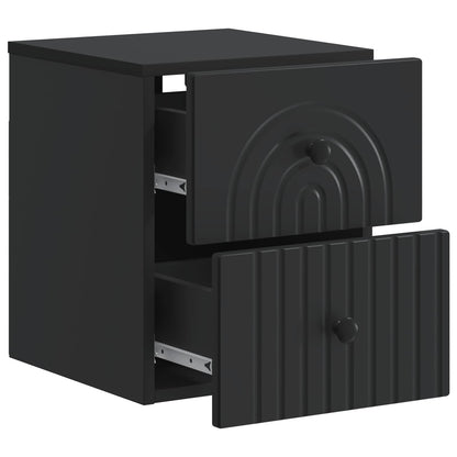Mobiletto da notte a muro con cassetto Nero 33 x 34,5 x 40 cm | homemem39
