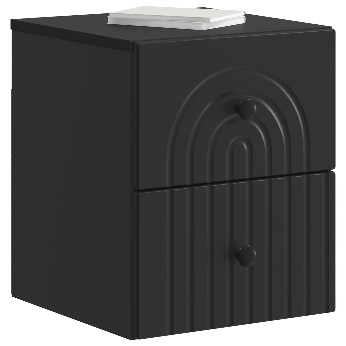 Mobiletto da notte a muro con cassetto Nero 33 x 34,5 x 40 cm | homemem39
