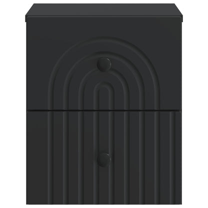 Mobiletto da notte a muro 2 pcs Nero 33 x 34,5 x 40 cm