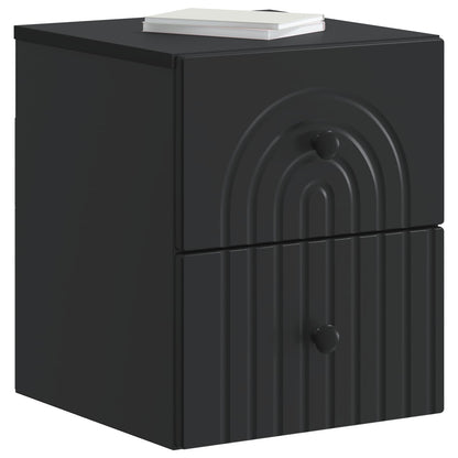 Mobiletto da notte a muro 2 pcs Nero 33 x 34,5 x 40 cm