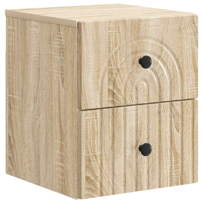 Mobiletto da notte a muro Rovere Sonoma 33 x 34,5 x 40 cm