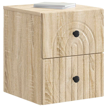 Mobiletto da notte a muro 2 pcs Rovere Sonoma 33 x 34,5 x 40 cm | homemem39