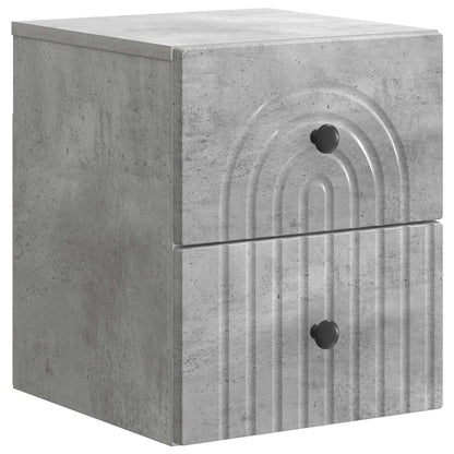 Mobiletto da notte a muro Grigio Cemento 33 x 34,5 x 40 cm