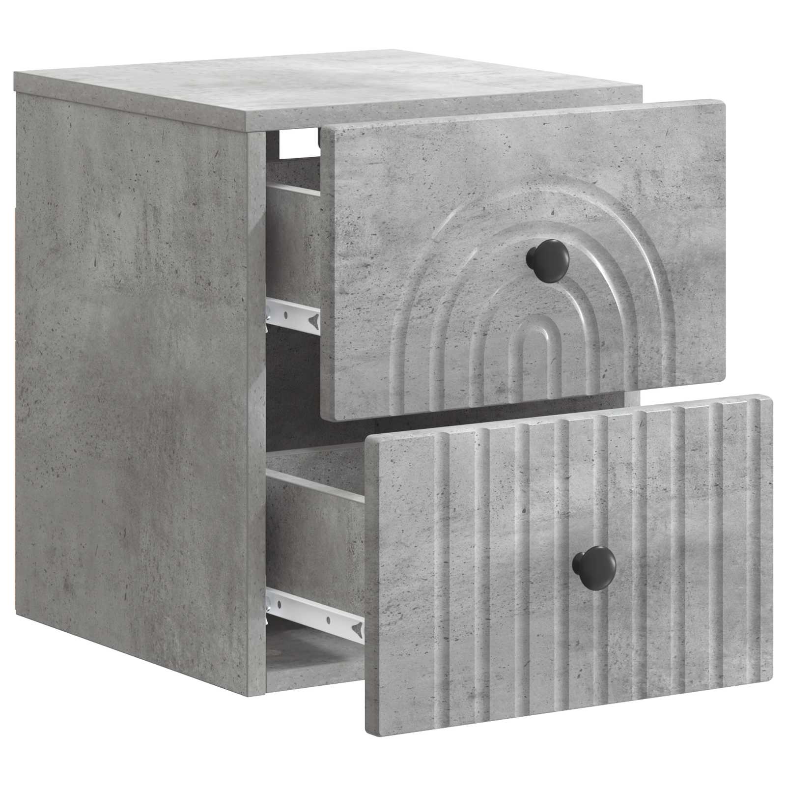 Mobiletto da notte a muro Grigio Cemento 33 x 34,5 x 40 cm | homemem39