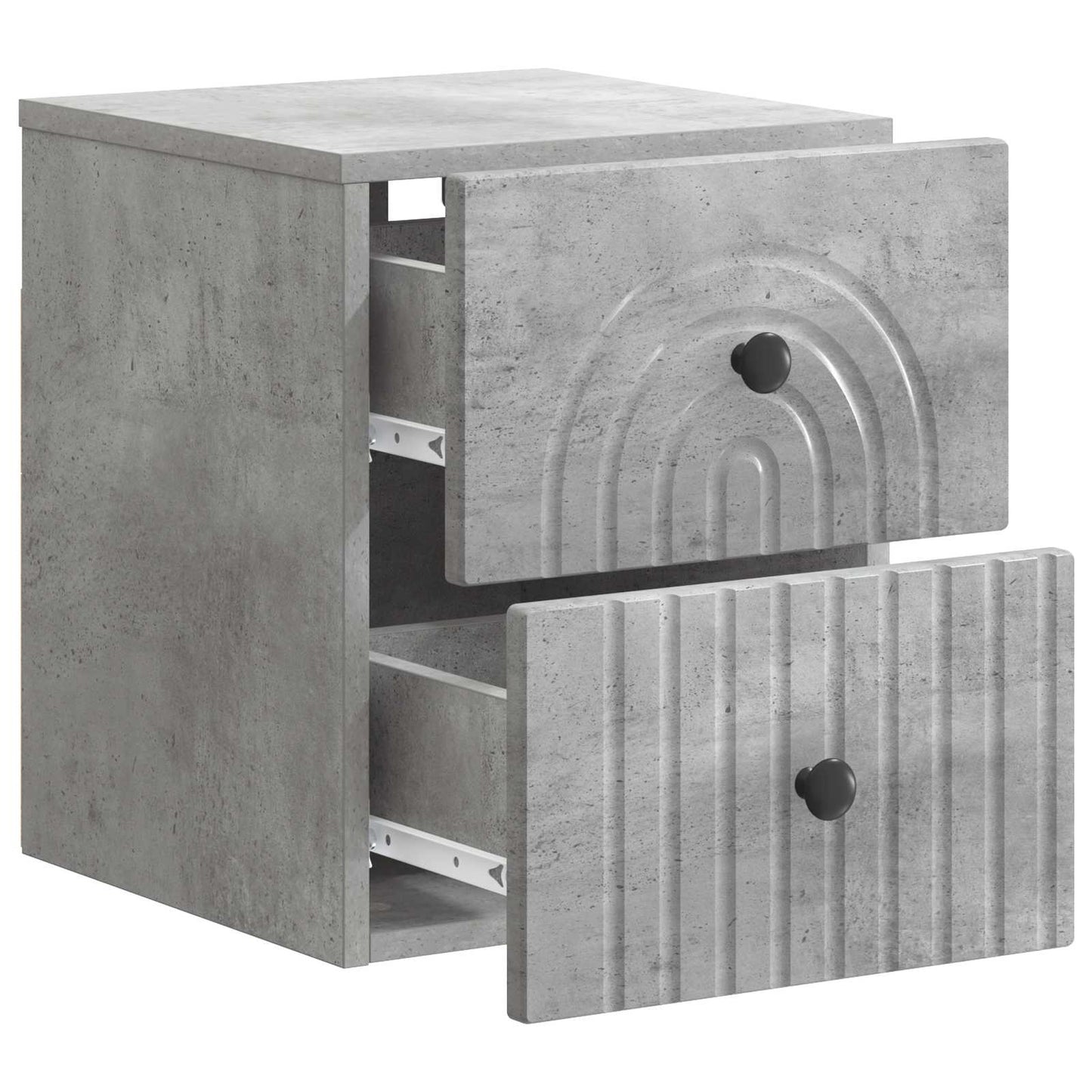 Mobiletto da notte a muro Grigio Cemento 33 x 34,5 x 40 cm