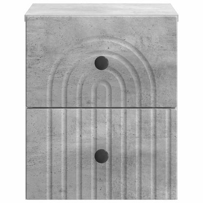 Mobiletto da notte a muro Grigio Cemento 33 x 34,5 x 40 cm