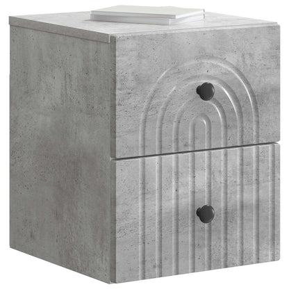 Mobiletto da notte a muro Grigio Cemento 33 x 34,5 x 40 cm